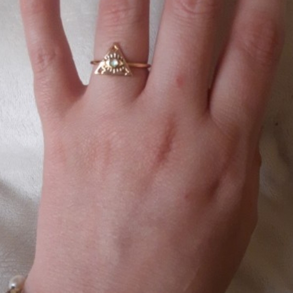 NEW Evil Eye 18k Gold Plated SS Moonstone Ring Sizes 6-8 - Picture 10 of 15